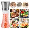 Stainless Steel Salt Pepper Grinder Tall Glass Sea Salt & Pepper Mill Shaker with Adjustable Coarseness