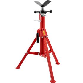 VEVOR V Head Pipe Stand 1/8"-12" Capacity; Adjustable Height 24"-42"; Pipe Jack Stands 2500 lb. Load Capacity; Portable Folding Pipe Stands; Carbon St