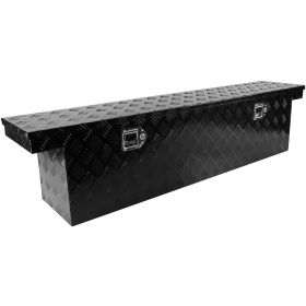 60.2"(L) x 12.2"(W) x 14.4"(H) Pickup Truck Bed Tool Box Trailer Tool Box for Bed of Truck,Aluminum Stripes Toolbox for Truck RV Tralier,Chrome Latch,