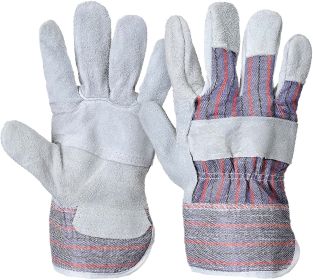 Pack 12 Gray Insulated Leather Work Gloves Medium Size for Men & Women; Reusable Grey Hyper Tough Leather Gloves 6 Pairs; Medium Leather Gloves for Me