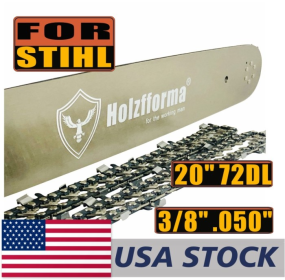 Holzfforma¬Æ 20inch 3/8 .050 72DL Bar & Full Chisel Saw Chain Combo Compatible With Stihl Chainsaw MS360 MS361 MS362 MS380 MS390 MS440 MS441 MS460 MS4