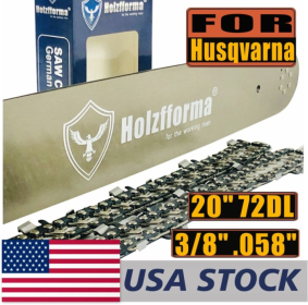 Holzfforma¬Æ 20 Inch Guide Bar & Saw Chain Combo 3/8 .058 72DL Compatible With Husqvarna Chainsaw 61 66 266 268 272 281 288 365 372 385 390 394 395 48