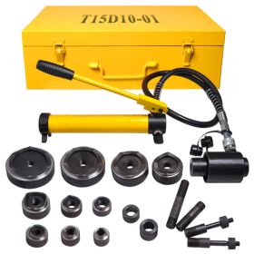 15ton Hydraulic Punch Kit w/ 10 Dies Yellow