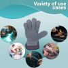 Pack 12 Gray Insulated Leather Work Gloves Medium Size for Men & Women; Reusable Grey Hyper Tough Leather Gloves 6 Pairs; Medium Leather Gloves for Me