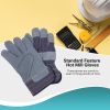 Pack 12 Gray Insulated Leather Work Gloves Medium Size for Men & Women; Reusable Grey Hyper Tough Leather Gloves 6 Pairs; Medium Leather Gloves for Me