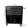 4 DRAWERS MULTIFUNCTIONAL TOOL CART WITH WHEELS-BLACK