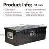 30 Inch Heavy Duty Black Aluminum 5 Bar Tread Tool long Box Truck Pickup Trailer Toolbox Underbody Storage+Lock+Keys (30.1"√ó12.8"√ó10.4")