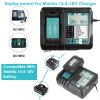 Rapid Charger Replacement Fit for Makita 14.4-18V Battery BL1860 BL1830 BL1850 with LCD Display USB Port