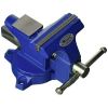 Irwin 4.5 in. Steel Workshop Bench Vise Blue Swivel Base