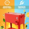 Outdoor Portable Rolling Party Cooler Cart Patio Mobile Ice Chests Beverage Icebox Beer Cola Cooler Trolley