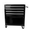 4 DRAWERS MULTIFUNCTIONAL TOOL CART WITH WHEELS-BLACK