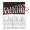 12Pc 8-19mm Metric Combination Wrench Flexible Head Ratchet Wrench Set Spanner Tool Set