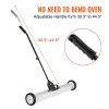 VEVOR 55Lbs Rolling Magnetic Sweeper with Wheels,Push-Type Magnetic Pick Up Sweeper, 24-inch Large Magnet Pickup Lawn Sweeper with Telescoping Handle,