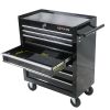 7 DRAWERS MULTIFUNCTIONAL TOOL CART WITH WHEELS-BLACK