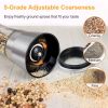 Stainless Steel Salt Pepper Grinder Tall Glass Sea Salt & Pepper Mill Shaker with Adjustable Coarseness