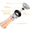 Stainless Steel Salt Pepper Grinder Tall Glass Sea Salt & Pepper Mill Shaker with Adjustable Coarseness