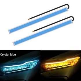 Ultra-thin Light Guide Strip Two-color LED Flowing Water Automobile Decorative Lamp (Option: Ice blue yellow-30cm)