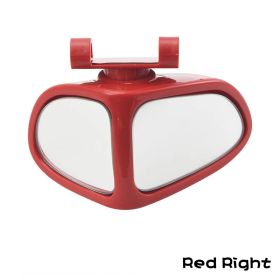 Car Reversing Small Round Mirror Front And Rear Wheel Wide-Angle Mirror Double-Sided Auxiliary Rearview 360 Adjustable Wide Angle Side Rear View Mirro (Option: Red-Righ)