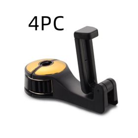 Car Headrest Hook Phone Car Holder Car Hanger For A4 B6 Seat Back Hanger Storage Hook Phone Holder Auto Fastener Clip (Option: Yellow-4pc)