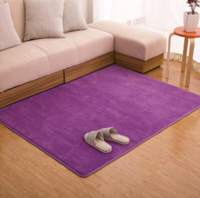 Memory cotton coral velvet carpet Living room bedroom door mats Bathroom kitchen non-slip absorbent carpets (Option: Purple-40x60cm)