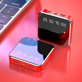 Mini Compact Full Mirror Power Bank (Option: Chinese red)