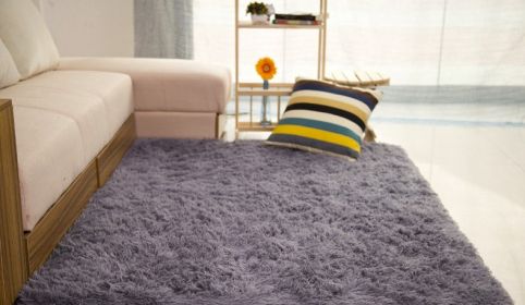 Living room coffee table bedroom bedside non-slip plush carpet (Option: Silver Gray-80x160cm)