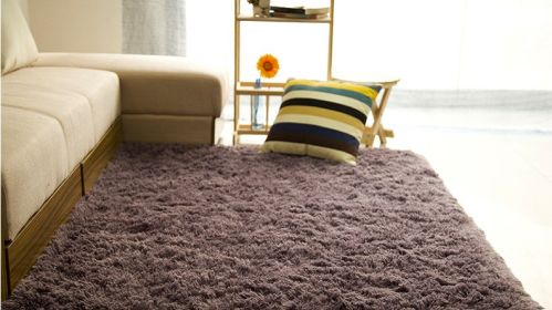 Living room coffee table bedroom bedside non-slip plush carpet (Option: Purple gray-60x120cm)