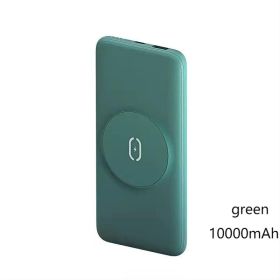 Magnetic Wireless Charging Treasure Back Clip Power Bank (Color: Green)