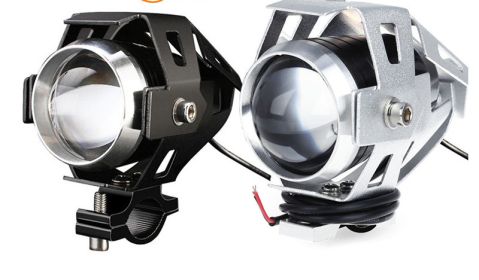 Waterproof LED Motorcycle Headlights Auxiliary Lamp Spotlight High Power U5 12V (Option: U5 Silver shell assembly)