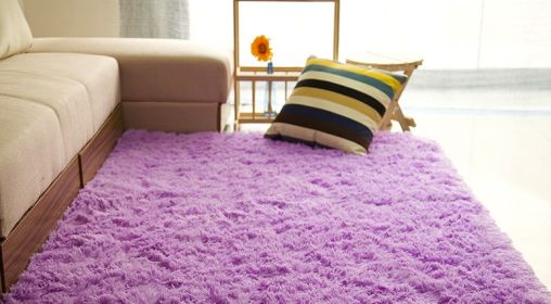 Living room coffee table bedroom bedside non-slip plush carpet (Option: Purple-40x60cm)