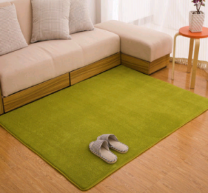 Memory cotton coral velvet carpet Living room bedroom door mats Bathroom kitchen non-slip absorbent carpets (Option: Grass green-140x200cm)