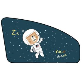 Side Curtain Magnet Summer Vehicle Glass (Option: Astronaut main driver)