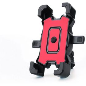 Electric Vehicle Shockproof Phone Holder Riding Accessories (Option: Red-Handlebar)