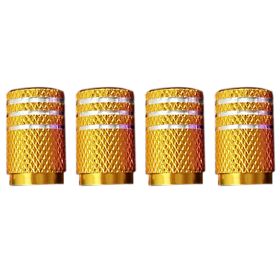 Colored Aluminum Valve Caps For Automobile Tires (Color: Yellow)