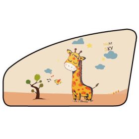 Side Curtain Magnet Summer Vehicle Glass (Option: Giraffe Cop ilot)