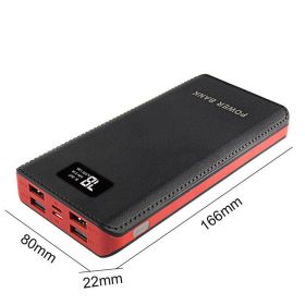 4USB output power bank (Option: Black red)