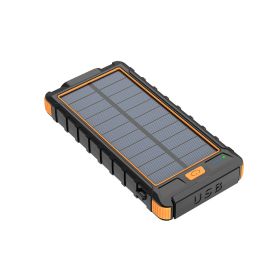 New solar wireless power bank Outdoor PD fast charging ultra-large capacity 20000 mAh power bank (Color: Yellow)