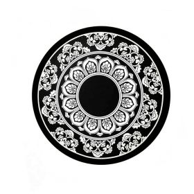 Car Anti-slip Mat Round Car Mobile Phone Ornaments (Option: 12cm-Black)