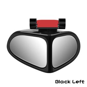 Car Reversing Small Round Mirror Front And Rear Wheel Wide-Angle Mirror Double-Sided Auxiliary Rearview 360 Adjustable Wide Angle Side Rear View Mirro (Option: Black-Left)