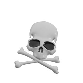 Car Metal Personality One Piece Skull Sticker (Color: White)