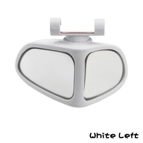 Car Reversing Small Round Mirror Front And Rear Wheel Wide-Angle Mirror Double-Sided Auxiliary Rearview 360 Adjustable Wide Angle Side Rear View Mirro (Option: White-Left)