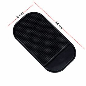 Car Anti-slip Mat Round Car Mobile Phone Ornaments (Option: 14X8cm-Black)