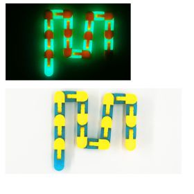 Luminous 24 Sections Decompression Bicycle Chain Track Variety Folding 36 Sections And 48 Sections Chain (Option: Luminous blue yellowblue)