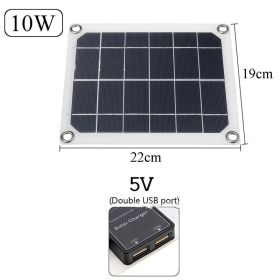 Outdoor Charging Polysilicon Battery Dual USB Interface Solar Panel (Option: 10W)