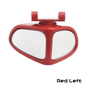 Car Reversing Small Round Mirror Front And Rear Wheel Wide-Angle Mirror Double-Sided Auxiliary Rearview 360 Adjustable Wide Angle Side Rear View Mirro (Option: Red-Left)