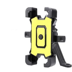 Electric Vehicle Shockproof Phone Holder Riding Accessories (Option: Yellow-Rearview mirror)