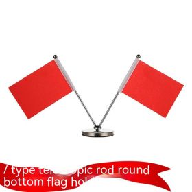 Car Dashboard Decoration Telescopic Rod Office Desk Red Flag (Option: Vshaped round bottom)