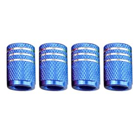 Colored Aluminum Valve Caps For Automobile Tires (Color: Blue)