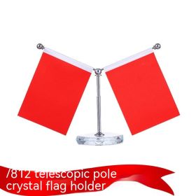 Car Dashboard Decoration Telescopic Rod Office Desk Red Flag (Option: Crystal Flag Stand)