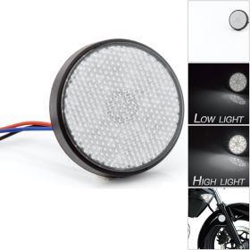 Round Lattice Reflector 24LED Brake Turn Signal (Option: White-1PCS)